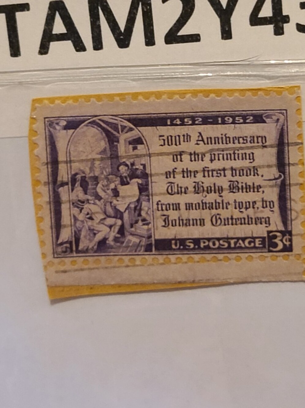 Estate Purple and Cream 500th Anniversary Stamp - Picture 5 of 7